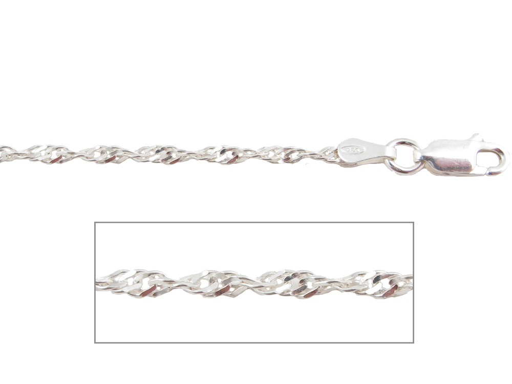 18" Singapore Sterling Silver Chain