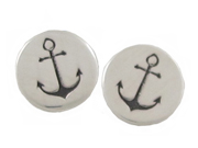 Etched Anchor Earrings by Argent Whimsy