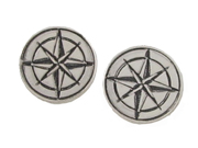 Etched Compass Earrings by Argent Whimsy