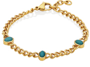 Genuine Aquamarine Station Bracelet by Steelx