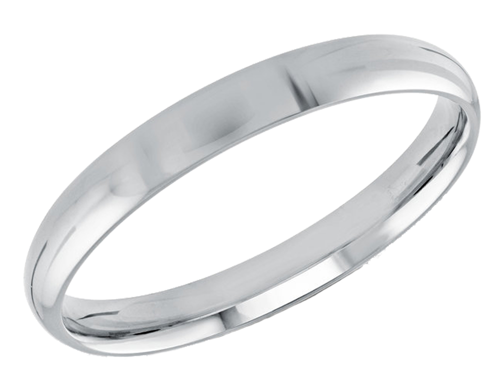 Ladies Classic White Gold Wedding Band