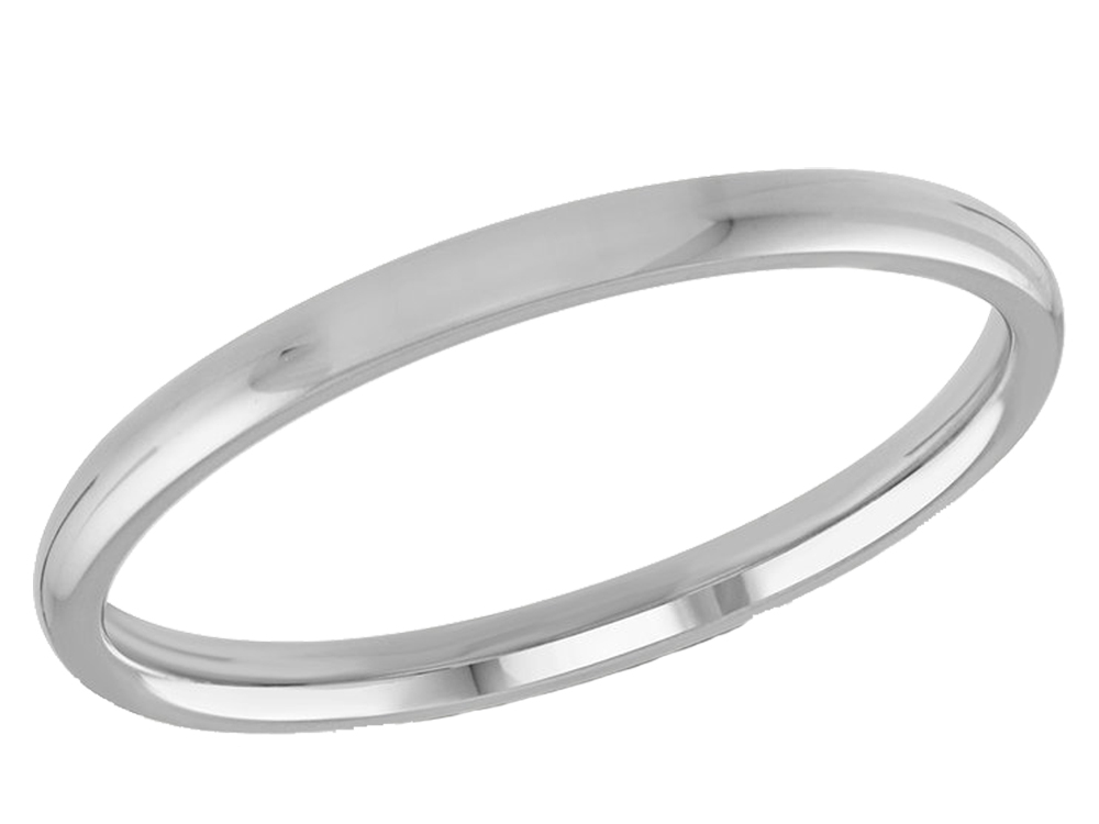 Ladies Classic White Gold Wedding Band