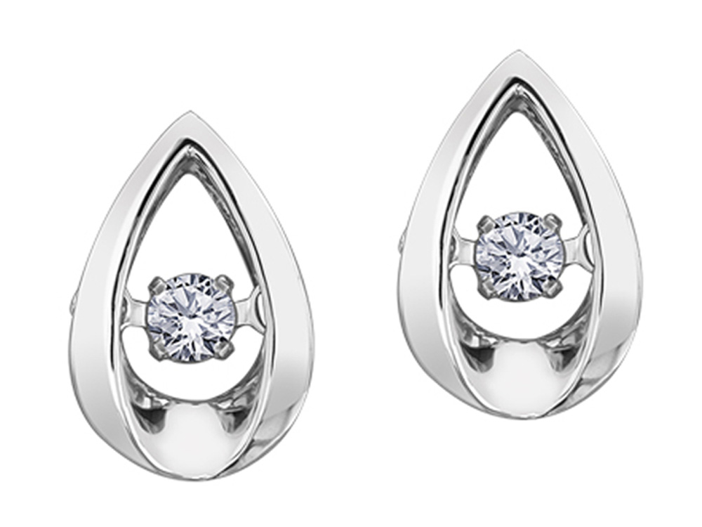 Pulse Pear Design Diamond Earrings
