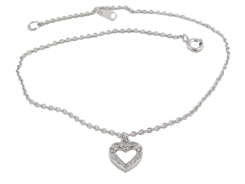 Curb Anklet with Heart