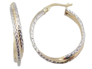 Diamond-Cut 2-Tone Gold Earrings