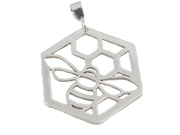 Honeycomb with Bee Pendant by Argent whimsy
