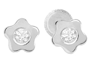 Kids Cubic Zirconia Flower Earrings