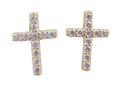 Cross Yellow Gold Earrings