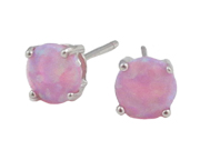 Created Pink Opal Earrings