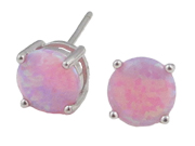 Created Pink Opal Earrings