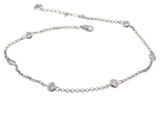 Cubic Zirconia Station Anklet