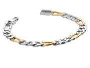 Mens 2-Tone Figaro Bracelet