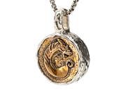 Mens Norse Forge Dragon Coin Pendant by Keith Jack