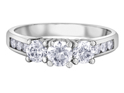 3-Stone "Past, Present & Future" Diamond Engagement Ring