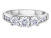 3-Stone "Past, Present & Future" Diamond Anniversary Ring