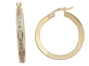 Cubic Zirconia Hoop Earrings 