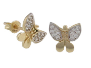 Butterfly Yellow Gold Earrings