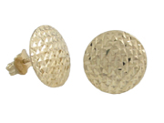 Button Yellow Gold Earrings