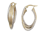 2-Tone Hoop Earrings