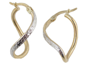 Twisted Yellow Gold Hoop Earrings