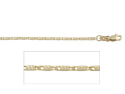 18" Diamond-Cut Bar Yellow Gold Chain