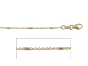 18" Tube & Cable Yellow  Gold Chain
