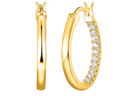 Cubic Zirconia Hoop Earrings by Reign