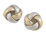 Love knot 2-Tone Gold Earrings