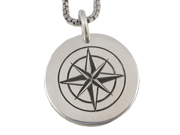 Etched Compass Pendant by Argent Whimsy