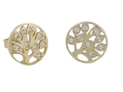 Tree of Life Yellow Gold Earrings