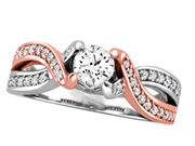 Cross-Over Diamond Engagement Ring