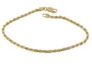 Ladies Diamond-Cut Rope Bracelet