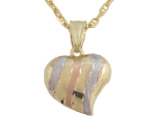 Tri-Gold Heart Pendant