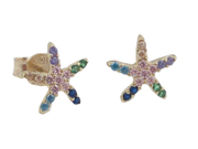 Star Fish Yellow Gold Earrings