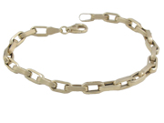 Ladies Open Rectangle Link Gold Bracelet