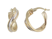 Ribbed 2-Tone Hoop Earrings