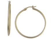 High Polish Yellow Gold Hoop Earrings