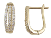 Cubic Zirconia Gold Hoop Earrings 