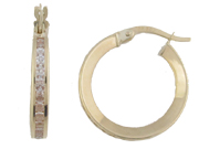 Cubic Zirconia Gold Hoop Earrings 