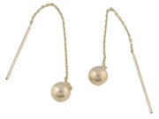 Chain with Ball Yellow Gold Earrings 