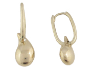 Tear Drop Yellow Gold Earrings