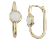 Created Opal Yellow Gold Earrings