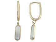 Light Blue Crystal Drop Yellow Gold Earrings