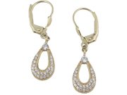 Cubic Zirconia Drop Yellow Gold Earrings