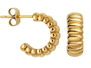 Ribbed Hoop Earrings by Steelx