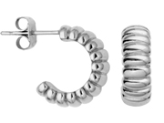 Ribbed Hoop Earrings by Steelx