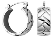 Crocodile Embossed Hoop Earrings by Steelx