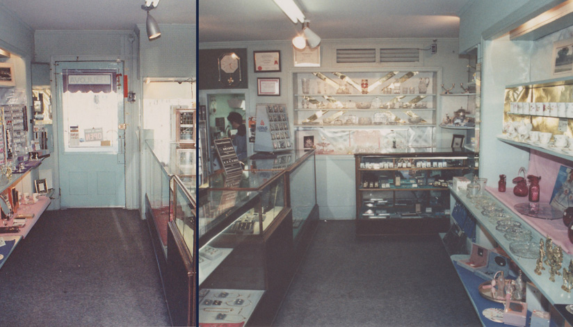 Through the years, Grant and Sheila saw their store grow from a watchmakers shop to a fully stocked jewellery store including jewellery, clocks and giftware until their retirement in 1985.