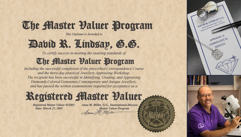 Dave Lindsay, G.G. became a Registered Master Valuer after completing his study of Appraisal Theory in the Master Valuer Program.